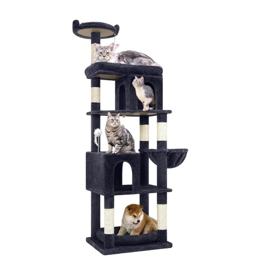 Cat Trees for Large Cats, Sturdy Cat Tree Multi-Level Large Cat Furniture Heavy Duty Cat Tower with 6 Scratching Posts, Hammock