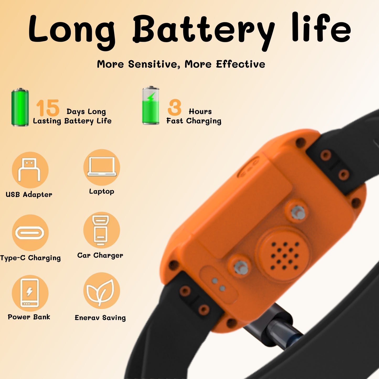 GPS Wireless Dog Fence System, Safe Zone Radius 49-6561Ft, IPX7 Waterproof Wireless Dog Collar, Electric Fence for Dogs with Adjustable Warning Strength Orange