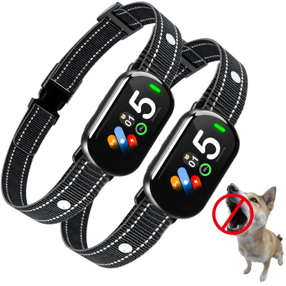 Smart Dog Bark Collar, AI-Powered Bark Detection Collar with 5 Modes & 5 Adjustable Sensitivity & Bark Counter, Waterproof Automatic Shock Collar for Small Medium Large Dogs 8-120lbs