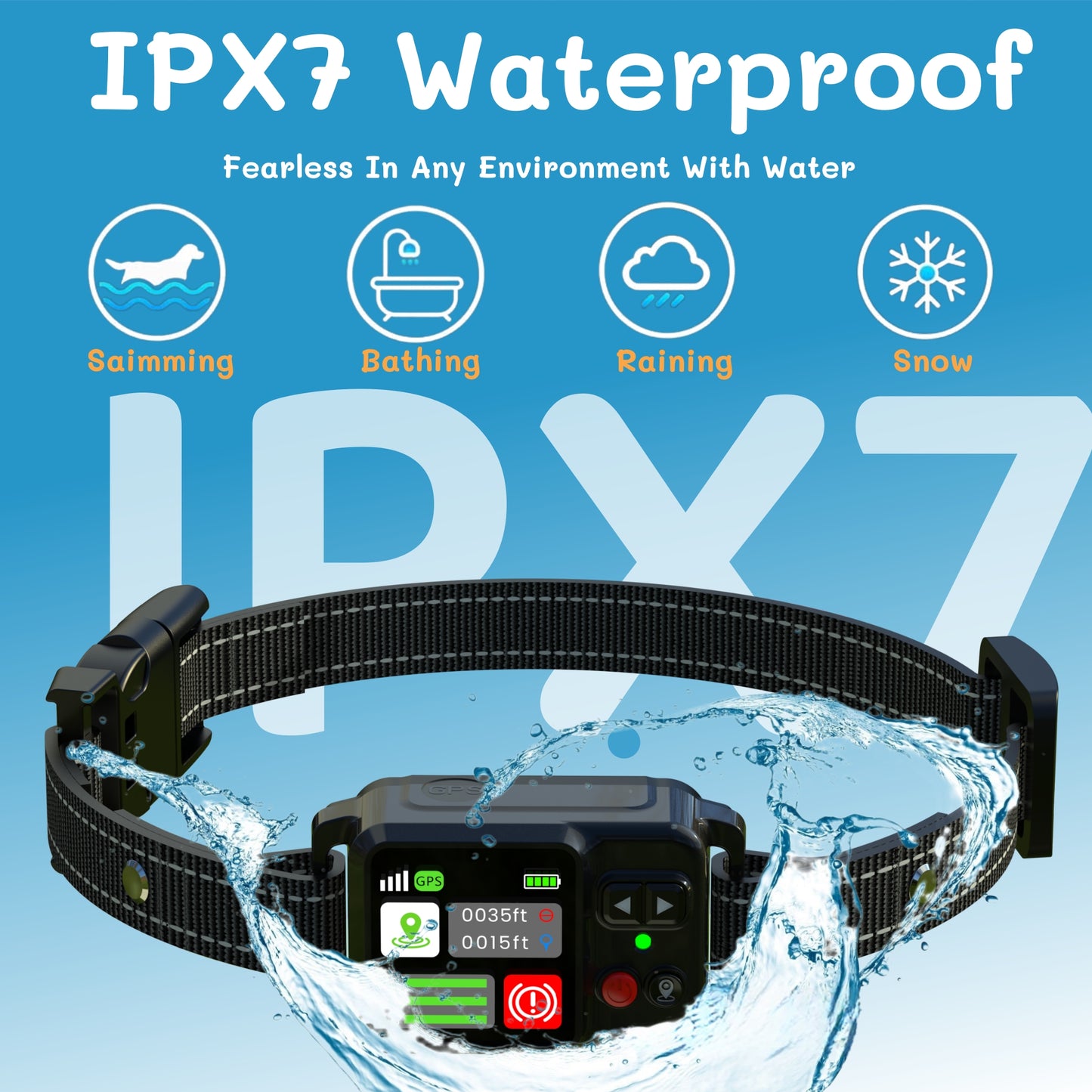 GPS Wireless Dog Fence System, Electric Fence for Dogs with Adjustable Warning Strength, Safe Zone Radius 49-6561Ft, IPX7 Waterproof Wireless Dog Collar