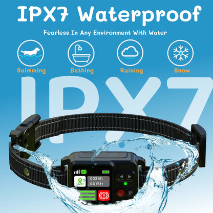 GPS Wireless Dog Fence System, Electric Fence for Dogs with Adjustable Warning Strength, Safe Zone Radius 49-6561Ft, IPX7 Waterproof Wireless Dog Collar