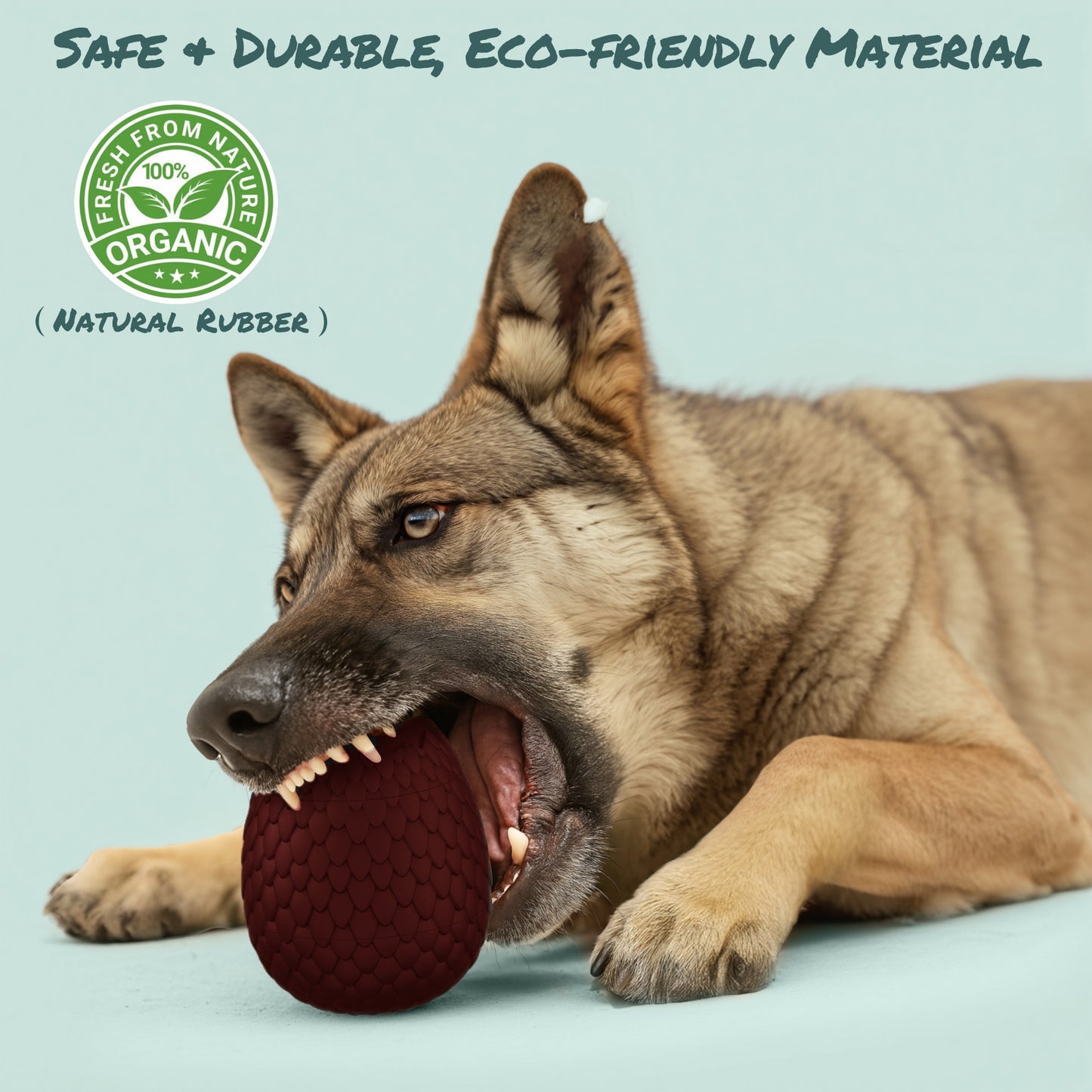 Treat Dispensing Dog Chew Toy – Freezable Fillable Rubber Enrichment Lick Toy with Dragon Egg Design, Long-Lasting Interactive Puzzle Toy for Dogs to Keep Them Busy (Red)