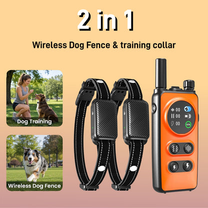 Wireless Dog Fence for 2 Dogs, Electric Dog Fence with 3 Training Modes, Dog Training Collar
