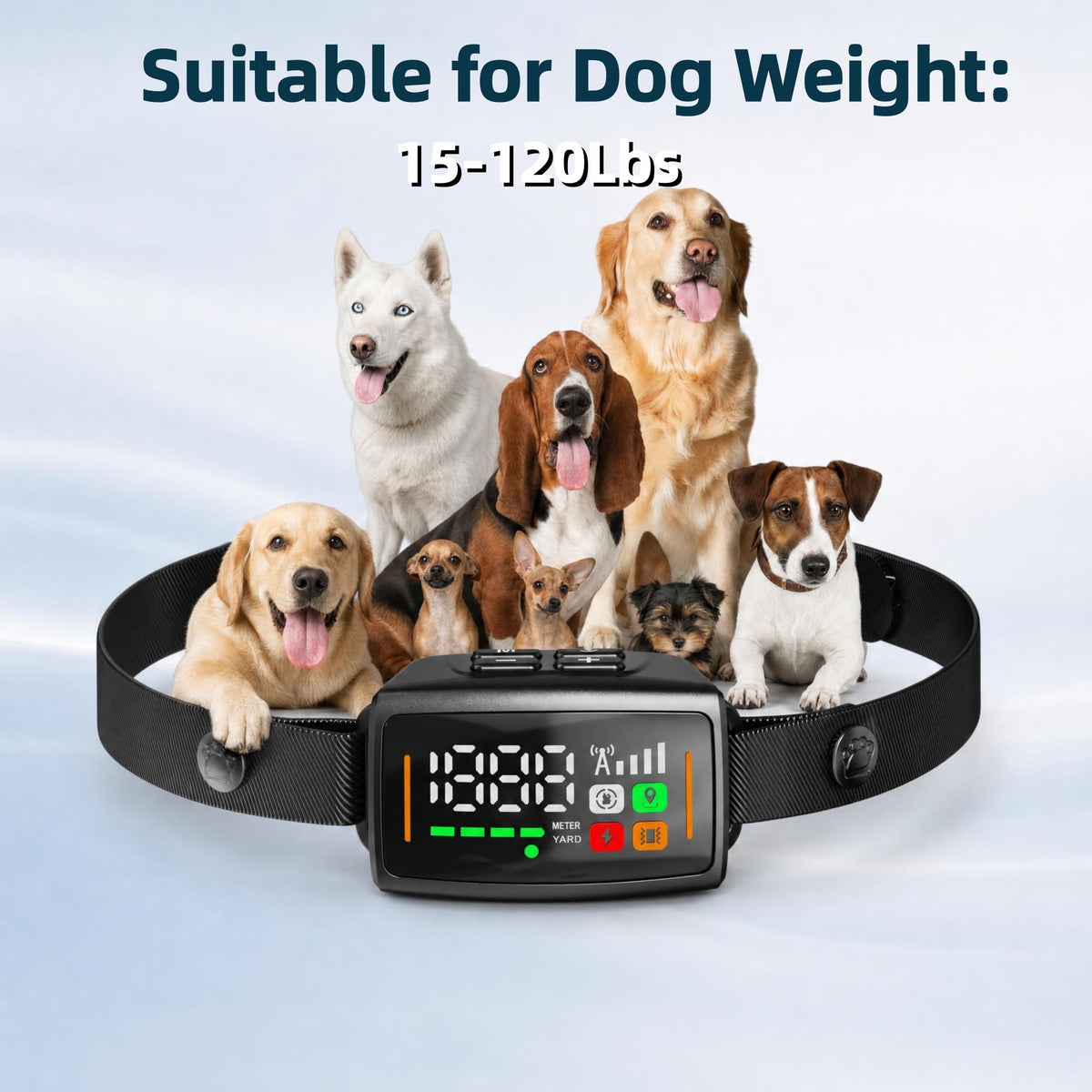 GPS Wireless Dog Fence System, Electric Fence for Dogs with Adjustable Warning Strength, Safe Zone Radius 33-1999 Yard, IPX7 Waterproof Invisible Fences
