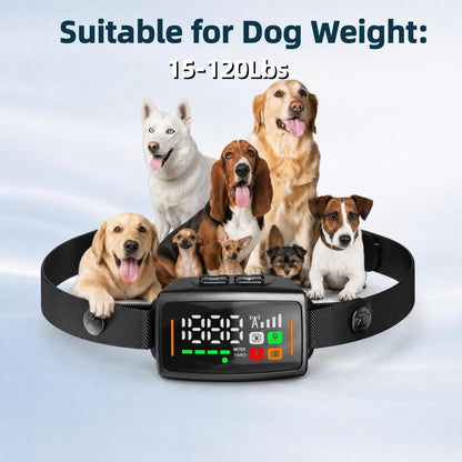 GPS Wireless Dog Fence System, Electric Fence for Dogs with Adjustable Warning Strength, Safe Zone Radius 33-1999 Yard, IPX7 Waterproof Invisible Fences