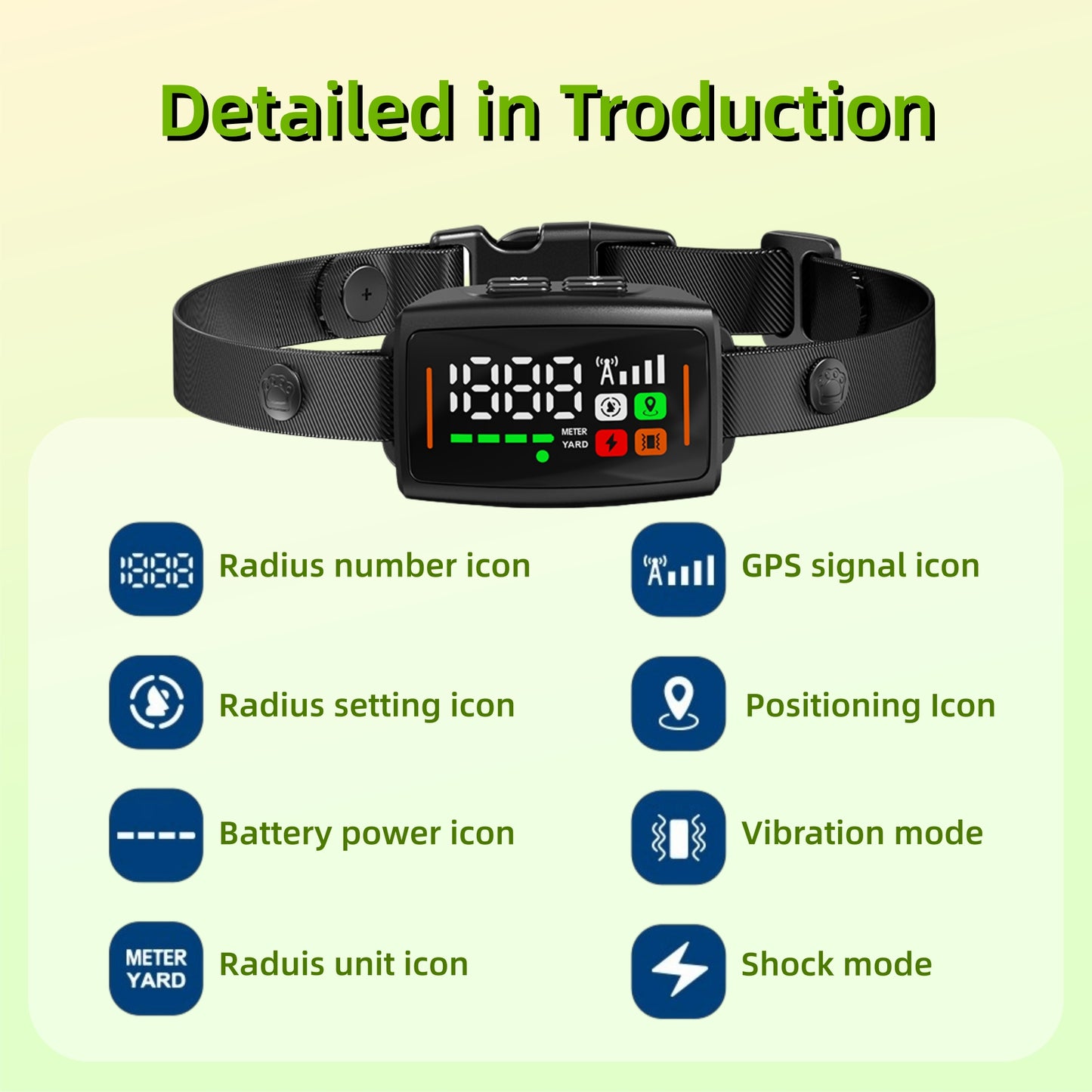 GPS Wireless Dog Fence System, Electric Fence for Dogs, Waterproof Waterproof Wireless Dog Collar