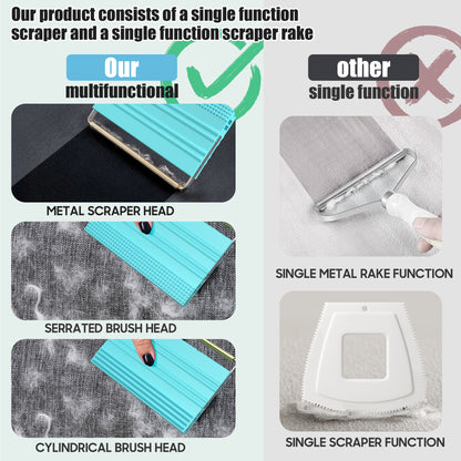 SAMFAT Pet Hair Removal Tool - Dog Hair Remover for Carpets, Couch, Car Interior, Dog Bed, Cat Mats, Reusable Cleaning Lint Brushes, Portable Carpet Scraper