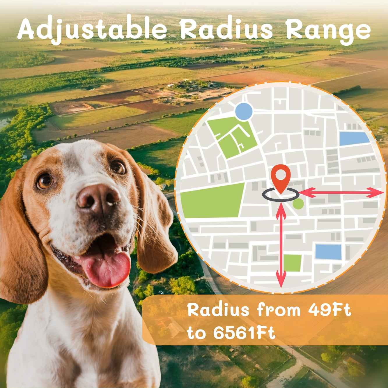 GPS Wireless Dog Fence System, Electric Fence for Dogs with Adjustable Warning Strength, Safe Zone Radius 49-6561Ft, IPX7 Waterproof Wireless Dog Collar