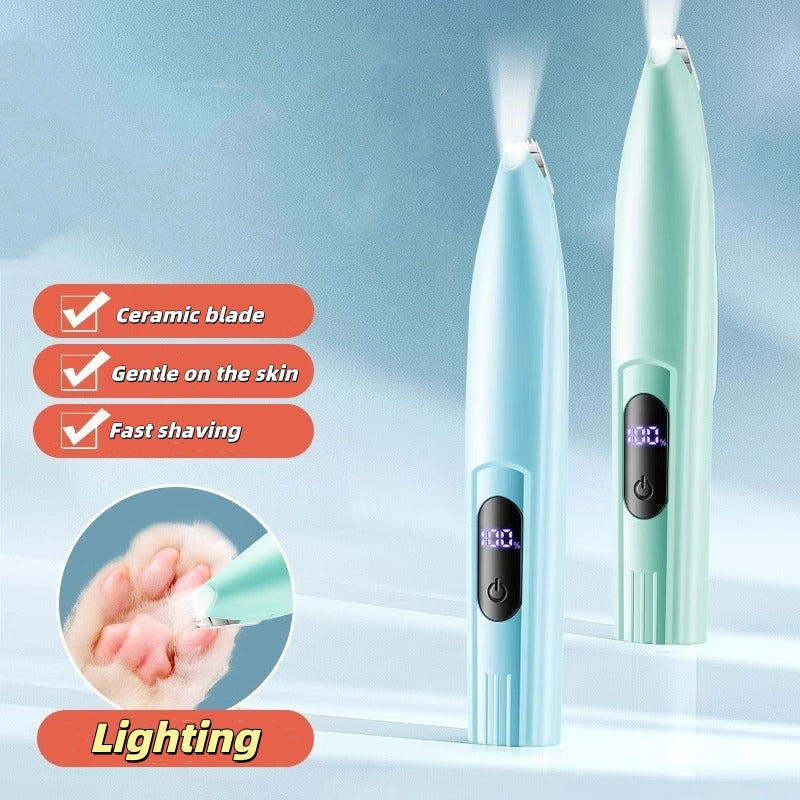 SAMFAT Pet Paw Clippers with LED Lights Rechargeable Pet Grooming Kit Paw Trimmer for Dog and Cat Face Paws Eyes Ears