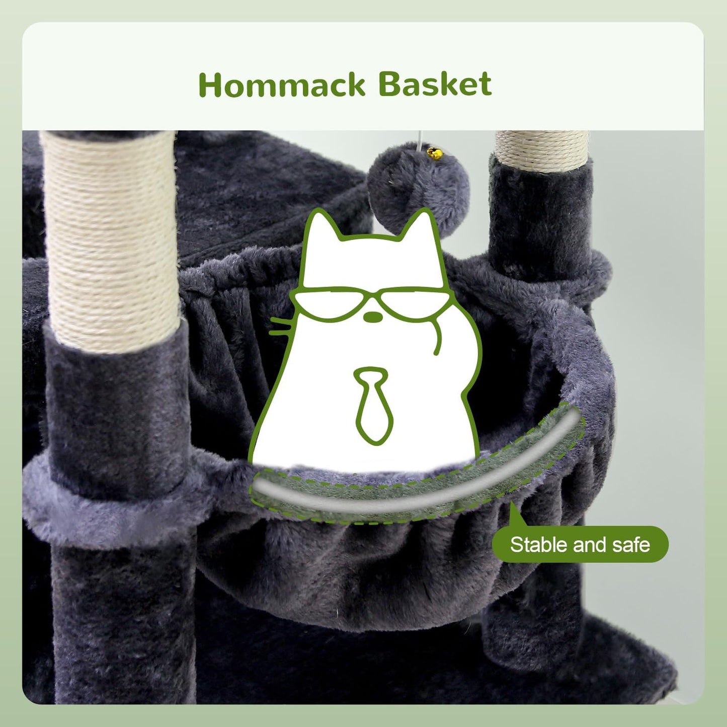 Cat Trees for Large Cats, Sturdy Cat Tree Multi-Level Large Cat Furniture Heavy Duty Cat Tower with 6 Scratching Posts, Hammock