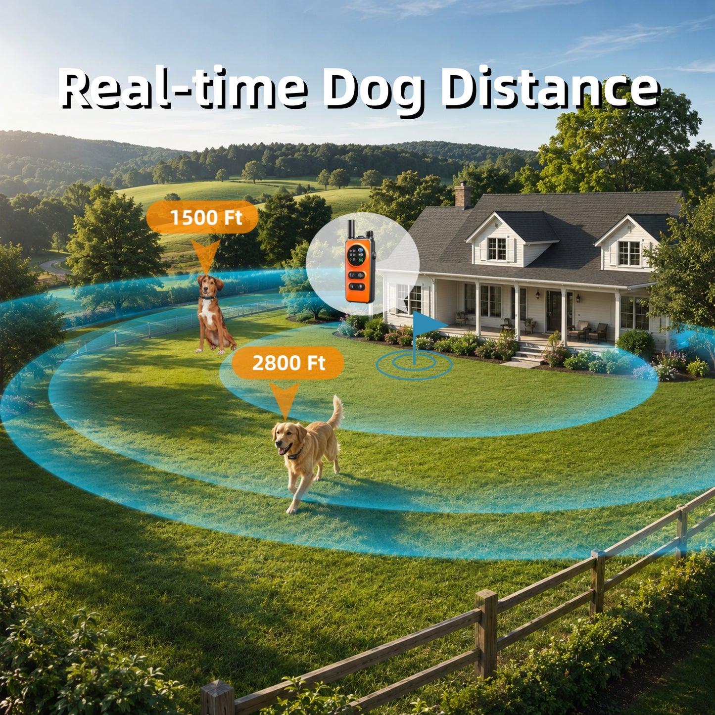 Wireless Dog Fence for 2 Dogs, Electric Dog Fence with 3 Training Modes, Dog Training Collar