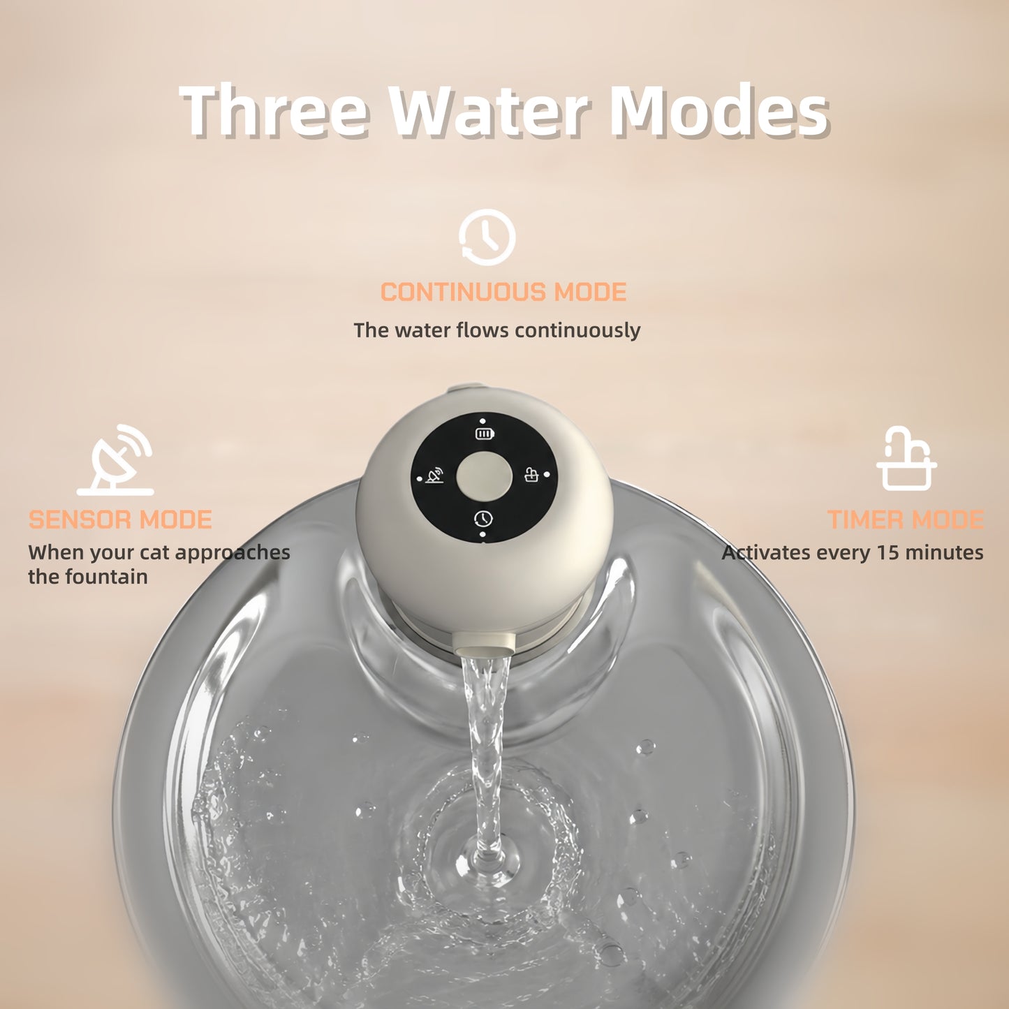 Wireless Cat Water Fountain, Stainless Steel 3.5L Automatic Dog Water Dispenser, 5000mAh Battery, Motion Sensor, Cordless Pet Fountain