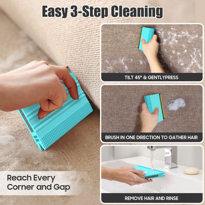 SAMFAT Pet Hair Removal Tool - Dog Hair Remover for Carpets, Couch, Car Interior, Dog Bed, Cat Mats, Reusable Cleaning Lint Brushes, Portable Carpet Scraper