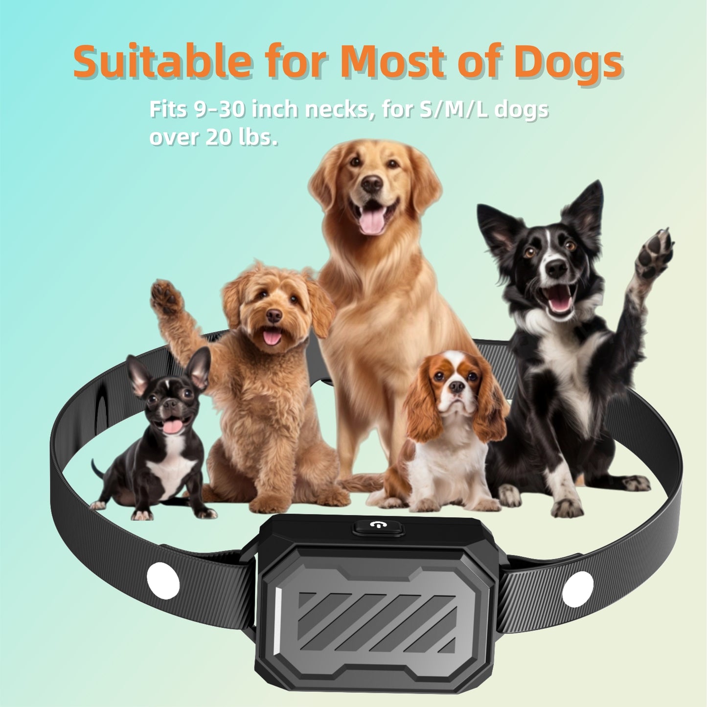 GPS Wireless Dog Fence, App Controlled Custom Boundary up to 7000ft Electric Fence for Dogs with Adjustable Warning Strength