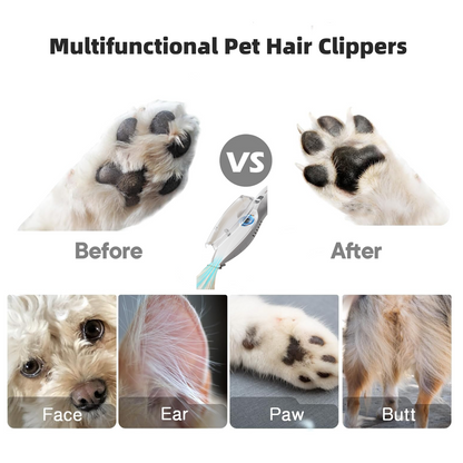 SAMFAT Vacuum Pet Paw Clipper Dog Hair Grooming Trimmer Kit Rechargeable Cat Shaver Clippers