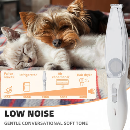 SAMFAT Vacuum Pet Paw Clipper Dog Hair Grooming Trimmer Kit Rechargeable Cat Shaver Clippers