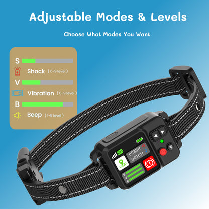 GPS Wireless Dog Fence System, Electric Fence for Dogs with Adjustable Warning Strength, Safe Zone Radius 49-6561Ft, IPX7 Waterproof Wireless Dog Collar