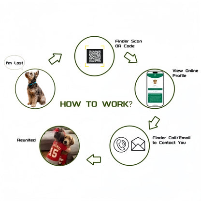 QR Code Smart Dog Tag with Customized Pet Profile & Location Alert – Stainless Steel Personalized Cat Name Tags