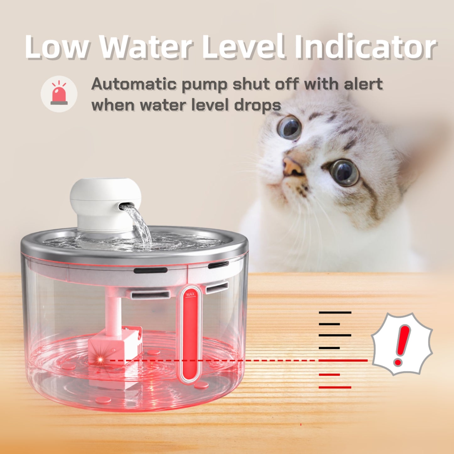 Wireless Cat Water Fountain, Stainless Steel 3.5L Automatic Dog Water Dispenser, 5000mAh Battery, Motion Sensor, Cordless Pet Fountain