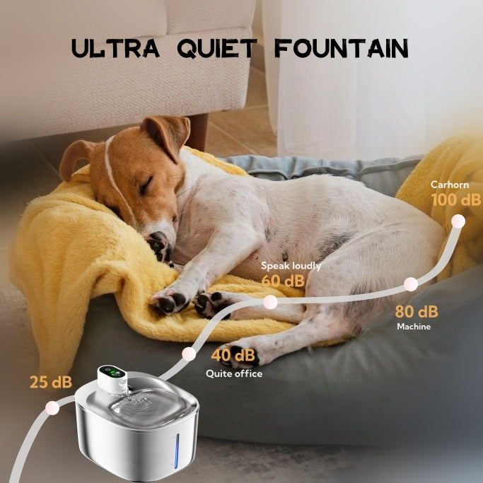 Stainless Steel Cat Water Fountain, 3.5L Automatic Pet Fountain Dog Water Dispenser with Replacement Filters & Silicone Mat, Gifts for Cats, Dogs