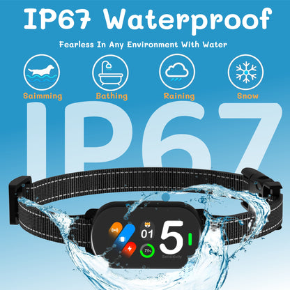 Smart Dog Bark Collar, AI-Powered Bark Detection Collar with 5 Modes & 5 Adjustable Sensitivity & Bark Counter, Waterproof Automatic Shock Collar for Small Medium Large Dogs 8-120lbs