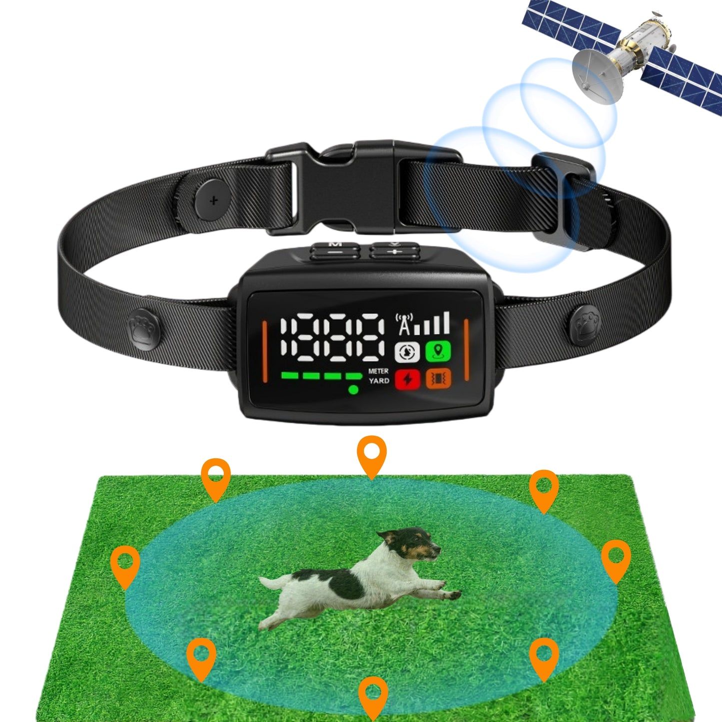 GPS Wireless Dog Fence System, Electric Fence for Dogs, Waterproof Waterproof Wireless Dog Collar