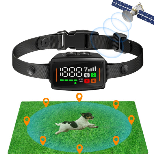 GPS Wireless Dog Fence System, Electric Fence for Dogs, Waterproof Waterproof Wireless Dog Collar