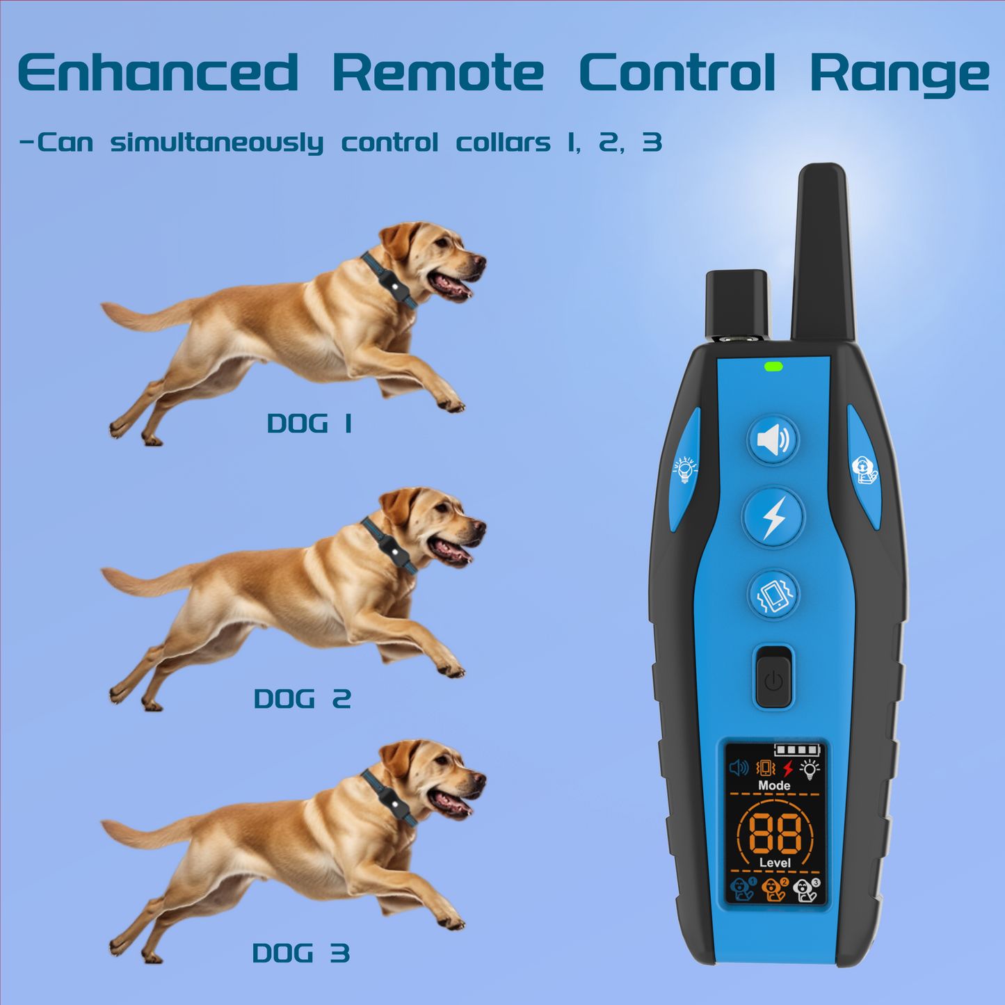 SAMFAT Dog Shock Collar with Remote 3300Ft 3 Correction Modes Rechargeable Training E Collar