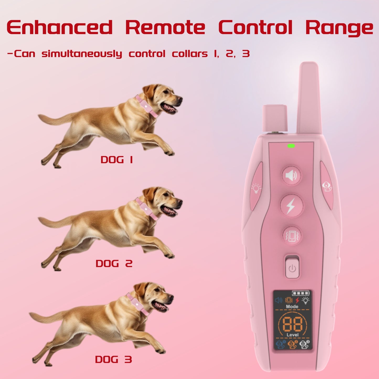SAMFAT Dog Training Collar with Remote 3300Ft 3 Correction Modes Rechargeable Shock E Collar