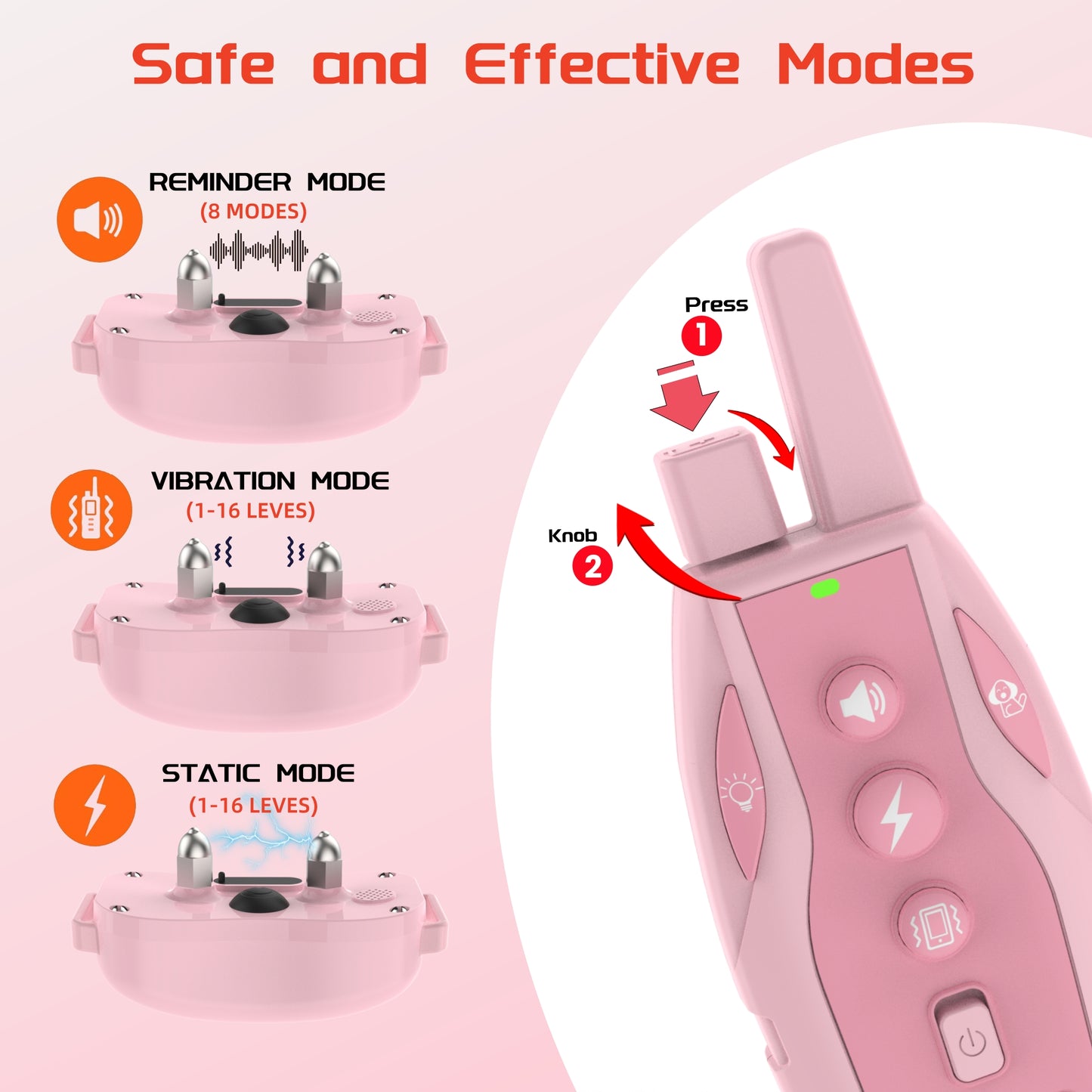 SAMFAT Dog Training Collar with Remote 3300Ft 3 Correction Modes Rechargeable Shock E Collar