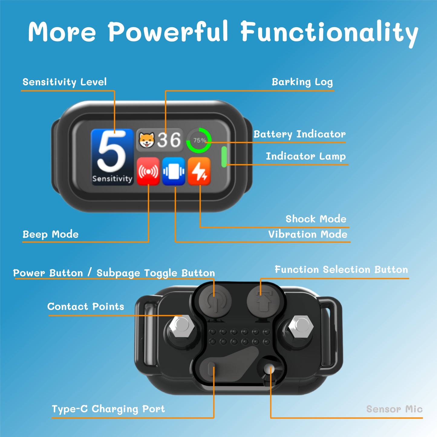 Smart Dog Bark Collar 2Pack, AI-Powered Bark Detection Collar, Waterproof Automatic Shock Collar for Small Medium Large Dogs 8-120lbs