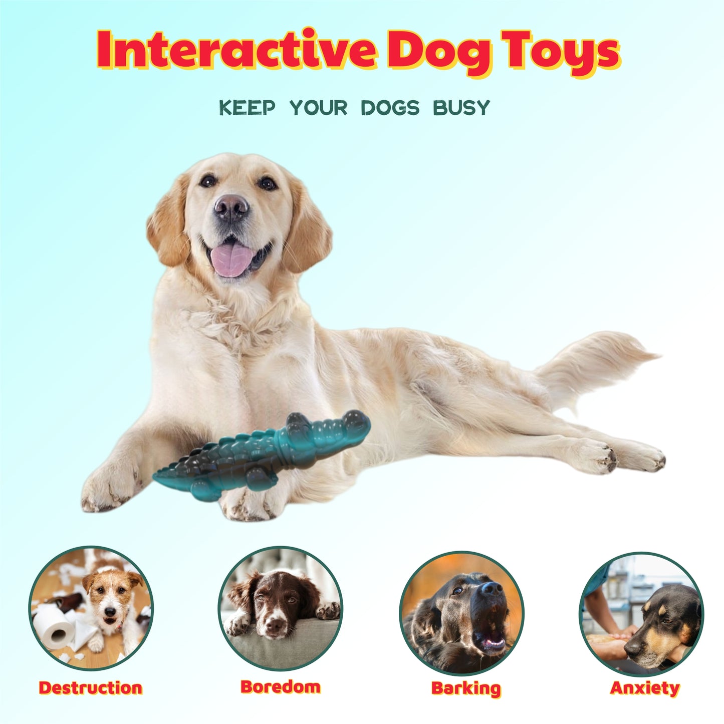 Dog Toys for Aggressive Chewers, Indestructible Nylon Dog Toys, Durable Interactive Dog Chewing Toys for Medium Large Dogs to Keep Them Busy