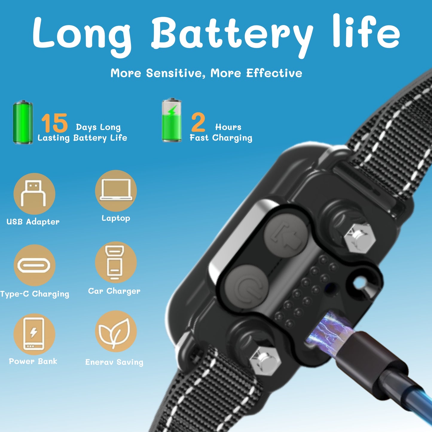 Smart Dog Bark Collar 2Pack, AI-Powered Bark Detection Collar, Waterproof Automatic Shock Collar for Small Medium Large Dogs 8-120lbs