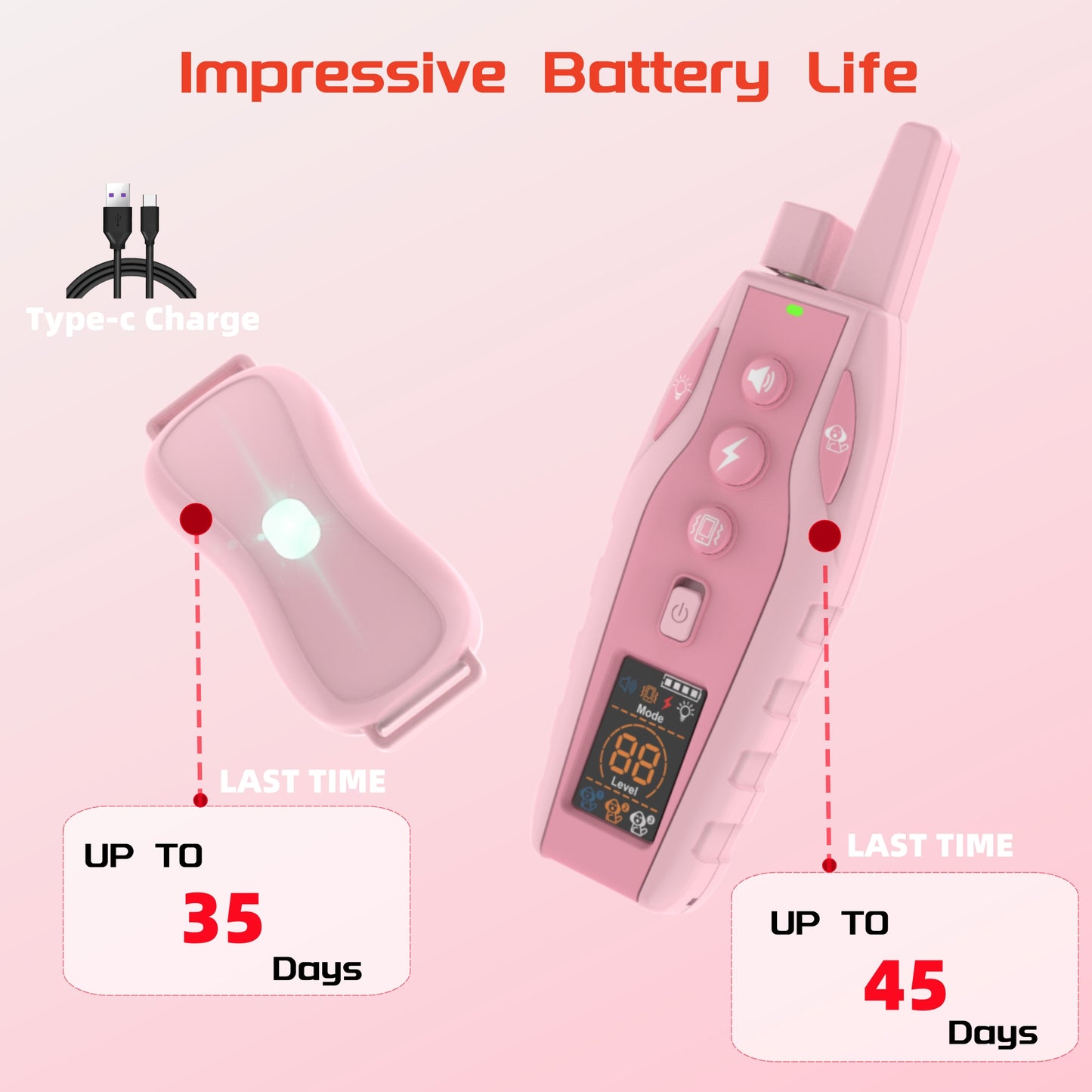 SAMFAT Dog Training Collar with Remote 3300Ft 3 Correction Modes Rechargeable Shock E Collar