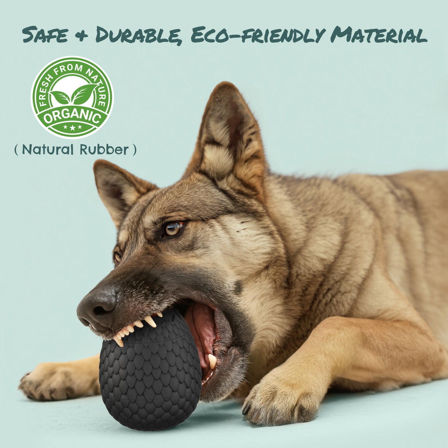 Treat Dispensing Dog Chew Toy – Freezable Fillable Rubber Enrichment Lick Toy with Dragon Egg Design, Long-Lasting Interactive Puzzle Toy for Dogs to Keep Them Busy (Red)