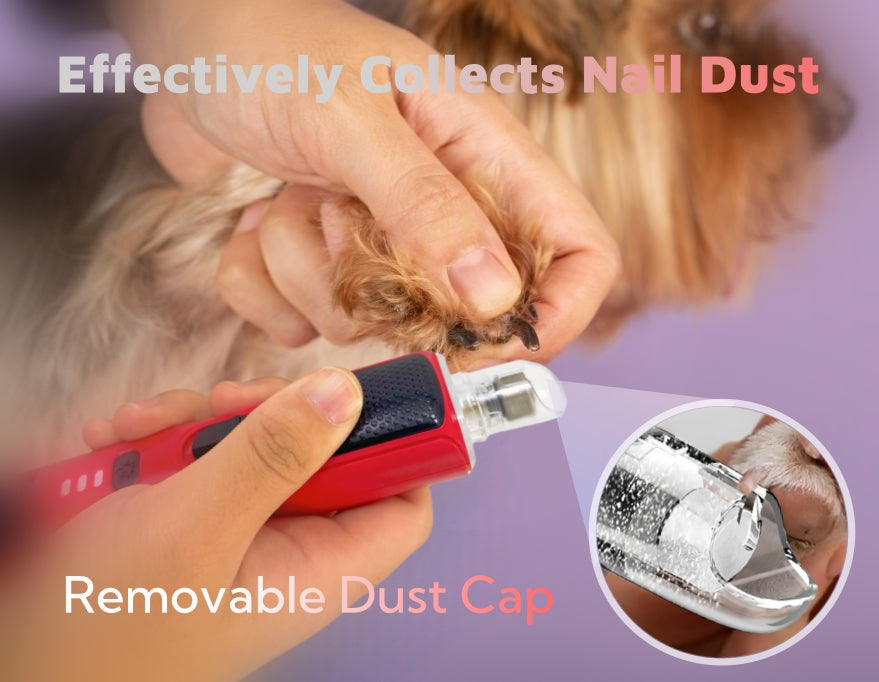 7-Speed Dog Nail Grinder - Pet Nail Trimmers with LED Lights for Large Medium Small Dogs Rechargeable Electric Cat Nail Grinder with Dust Cap Professional 3 Ports