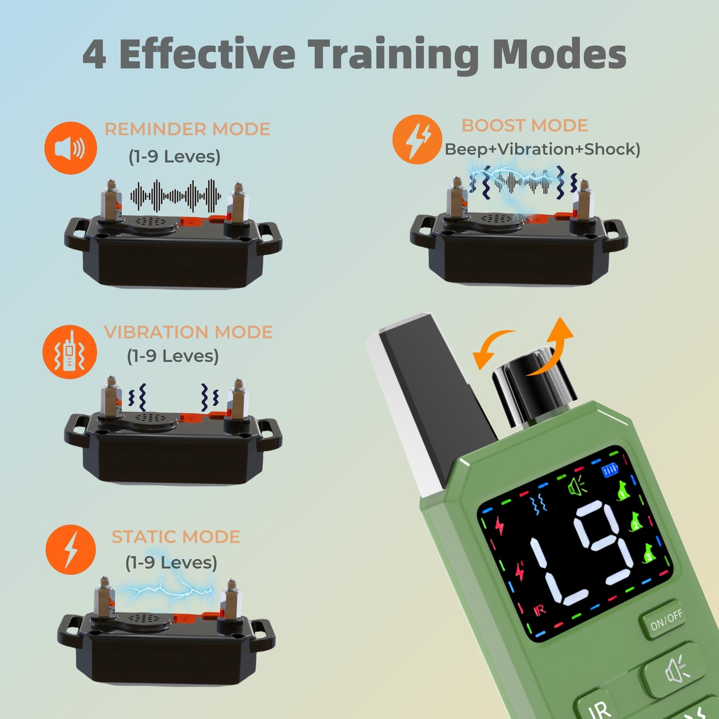 Dog Trining Collar 2 Dogs (8-120lbs) - Shock Collar for Dogs with 4 Correction Modes Rechargeable for Small Medium Large Dogs