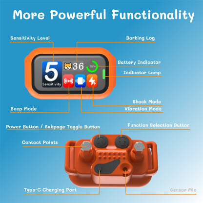 Smart Bark Collar for Dog 8-120lbs, 2026 AI-Powered Bark Detection Collar with Bark Counter & 5 Adjustable Sensitivity, Waterproof Automatic Shock Collar for Small Medium Large Dogs