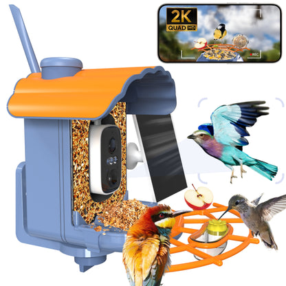 Smart Bird Feeder with Camera Solar-Powered, 1.5L Large Capacity, AI Bird Identification for 13,000+ Species, Auto Capture & Real-Time Notifications