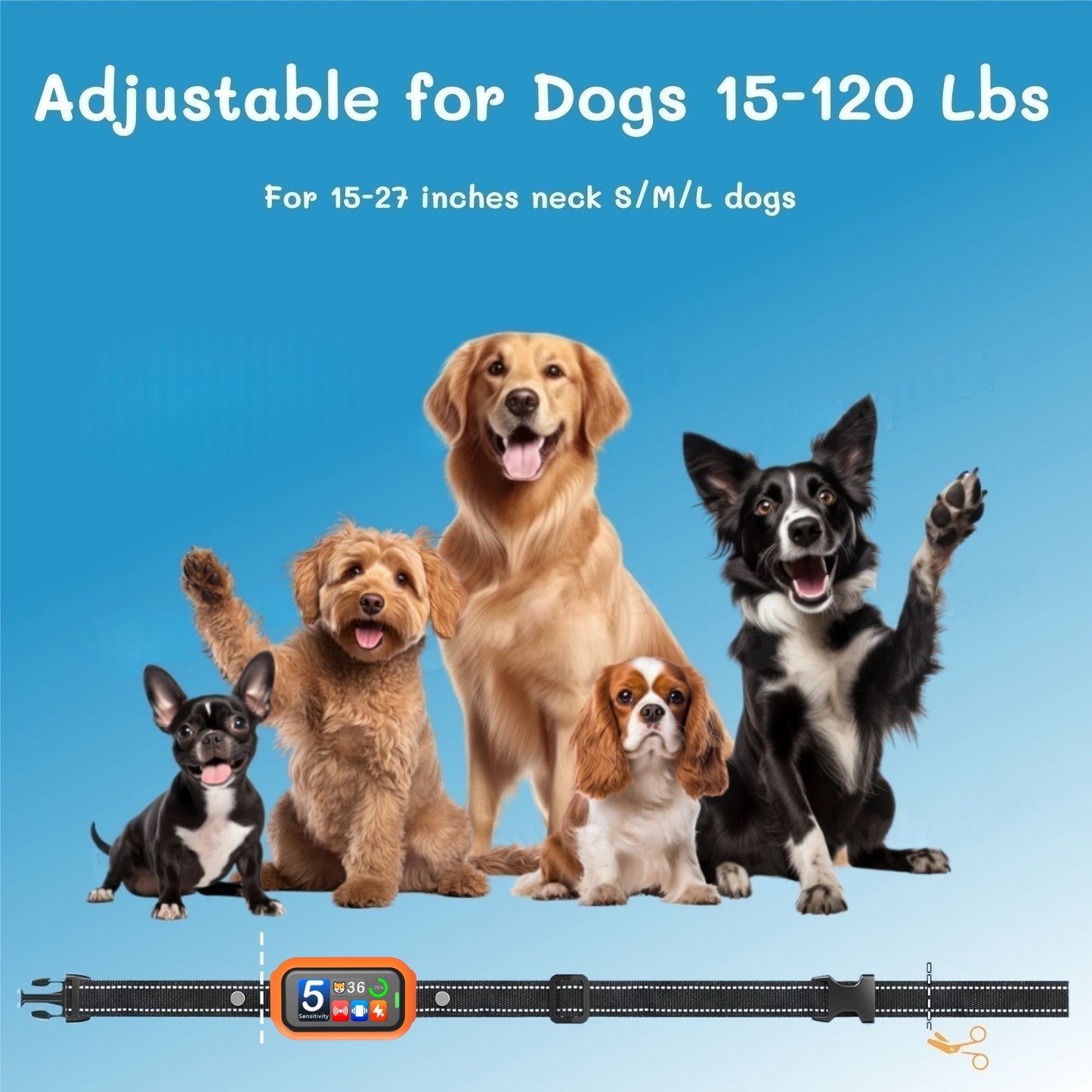 Smart Bark Collar for Dog 8-120lbs, 2026 AI-Powered Bark Detection Collar with Bark Counter & 5 Adjustable Sensitivity, Waterproof Automatic Shock Collar for Small Medium Large Dogs