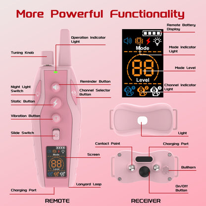 SAMFAT Dog Training Collar with Remote 3300Ft 3 Correction Modes Rechargeable Shock E Collar