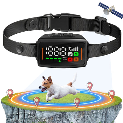 GPS Wireless Dog Fence System, Electric Fence for Dogs with Adjustable Warning Strength, Safe Zone Radius 33-1999 Yard, IPX7 Waterproof Invisible Fences