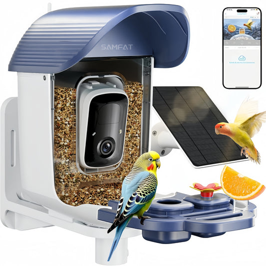 Smart Bird Feeder with Camera, Solar Powered Bird Feeder Camera with AI Bird Identification,  2.5K HD Video Bird House with Camera, Weatherproof Design Ideal Present for Bird Lover