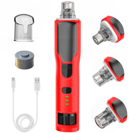 7-Speed Dog Nail Grinder - Pet Nail Trimmers with LED Lights for Large Medium Small Dogs Rechargeable Electric Cat Nail Grinder with Dust Cap Professional 3 Ports