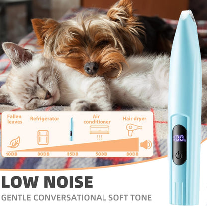 SAMFAT Pet Paw Clippers with LED Lights Rechargeable Pet Grooming Kit Paw Trimmer for Dog and Cat Face Paws Eyes Ears