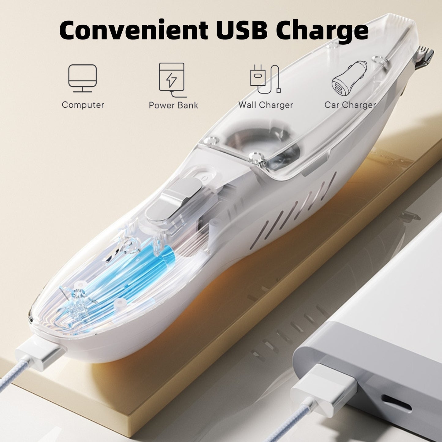 SAMFAT Vacuum Pet Paw Clipper Dog Hair Grooming Trimmer Kit Rechargeable Cat Shaver Clippers