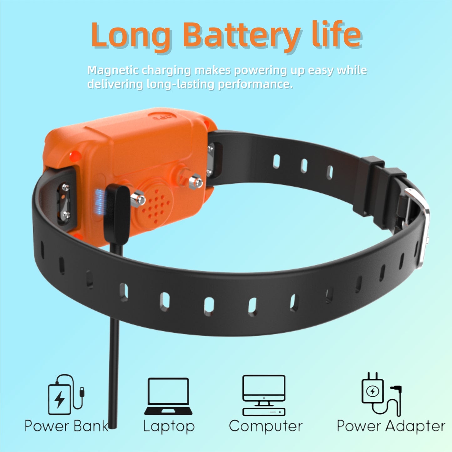 GPS Wireless Dog Fence System, Safe Zone Radius 49-6561Ft, IPX7 Waterproof Wireless Dog Collar, Electric Fence for Dogs with Adjustable Warning Strength Orange
