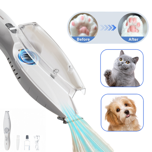 SAMFAT Vacuum Pet Paw Clipper Dog Hair Grooming Trimmer Kit Rechargeable Cat Shaver Clippers