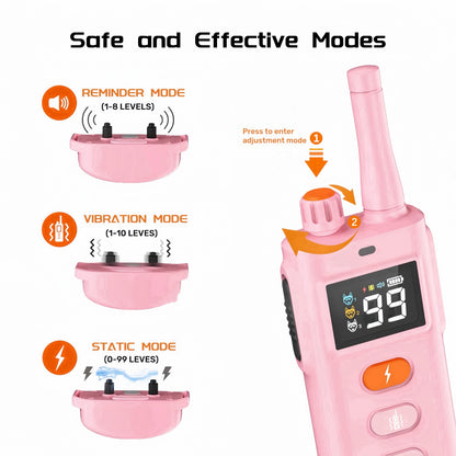 SAMFAT Dog Training Collars with Remote - 3300 Ft Dog Shock Collar with 3 Modes Reminder Vibration Static IPX7 Waterproof Night Light Rechargeable E Collars for Large Medium Small Dogs